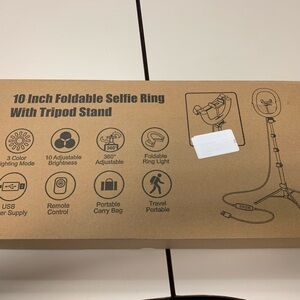 10 Inch Foldable Selfie Ring with Tripod Stand